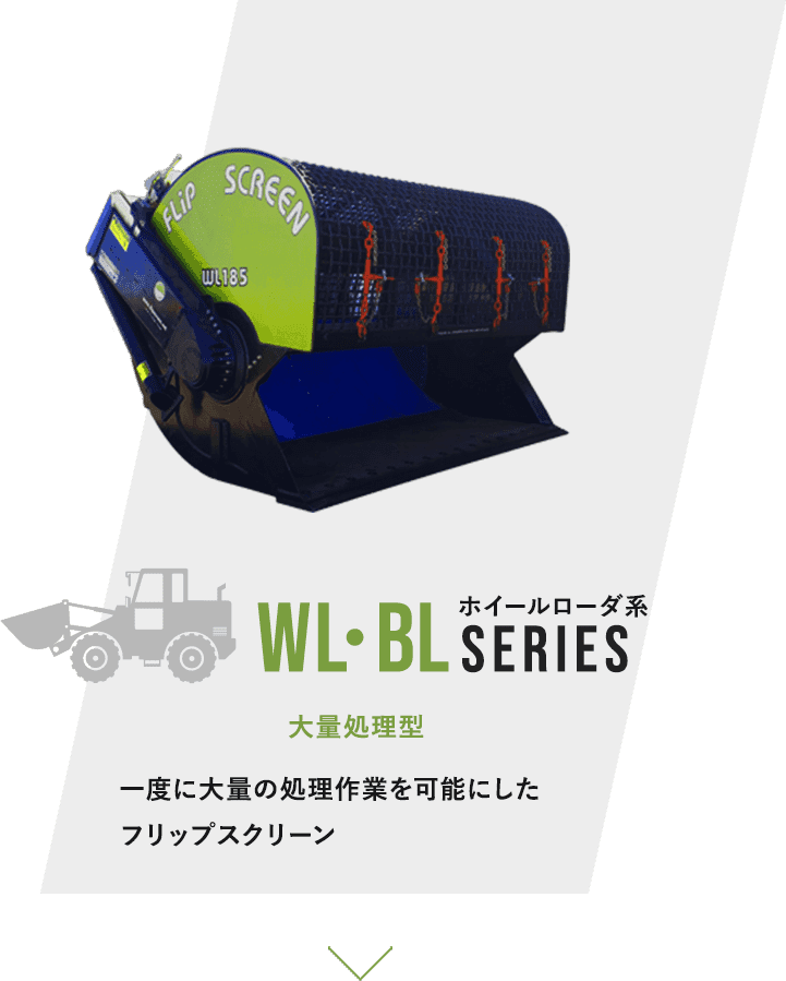 WL・BL SERIES 大量処理型 一度に大量の処理作業を可能にしたフリップスクリーン